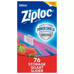 Ziploc Slider Storage Quart Bags - 76ct