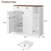 Shoe Cabinet with Barn Doors & Drawers, 42'' Tall Storage Cabinet with Adjustable Shelves - 3 of 4