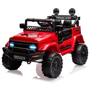 Coucheta 12V Electric Ride-On Truck for Kids: Remote Control, Spring Suspension, LED Lights, Music, 3 Speeds, for Age 4-8 - 1 of 4