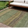 Olive Green And Chocolate Striped Washable Indoor Outdoor Area Rug - 2 of 4