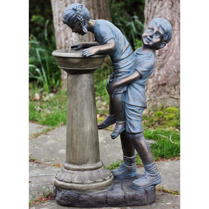 Northlight 31" Children at the Fountain Outdoor Patio Garden Water Fountain - Bronze/Black, 2 of 6