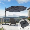PURPLE LEAF Cantilever Umbrella Round Outdoor Patio Umbrella Aluminum Umbrella with 360°Rotation Adjustable Umbrella With Base - 2 of 4