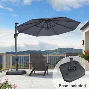 PURPLE LEAF Cantilever Umbrella Round Outdoor Patio Umbrella Aluminum Umbrella with 360°Rotation Adjustable Umbrella With Base - 1 of 4