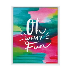 18" x 24" Sylvie Oh What Fun by Jessi Raulet of Etta Vee Framed Canvas White - Kate & Laurel All Things Decor - 1 of 4