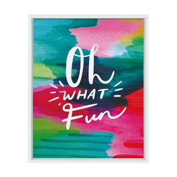 18" x 24" Sylvie Oh What Fun by Jessi Raulet of Etta Vee Framed Canvas White - Kate & Laurel All Things Decor