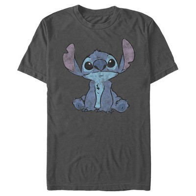 Men's Lilo & Stitch Watercolor Stitch T-shirt - Charcoal - X Large : Target