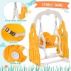 Garvee 4 In 1 Toddler Slide And Swing Set Kids Freestanding Climber Slide Playset With Basketball Hoop Rocket Themed Slide For Birthday Gifts, Yellow - 3 of 4
