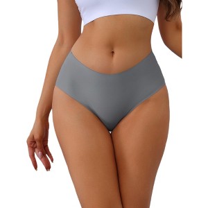 Allegra K Women's Mid-Waisted Invisible Full Coverage Light and Breathable Briefs - 1 of 4