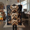 Yorkshire Terrier Dog Pattern Soft Flannel Car Nap Blanket, Polyester Pet Throw for Vehicle Interior Accessories, Christmas Gift. - 4 of 4