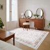 Vintage Floral Print Area Rug - Washable Non-Slip Ultra-Thin Carpet, Stain Resistant Non-Shedding Throw for Living Room Bedroom Office Playroom - 2 of 4