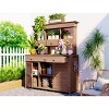Doorway Patio Fir Wood Potting Bench Table with Hutch,Outdoor Garden Plant Stand with Drawers and Shelves,Wooden Mudroom Greenhouse-Coolbibila - 3 of 4