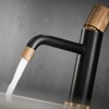 ALEXOUN Faucets,Gold Rose Faucet Brass Bathroom Basin Faucet Knurling Design Deck Mounted Water Mixer Tap - 2 of 4