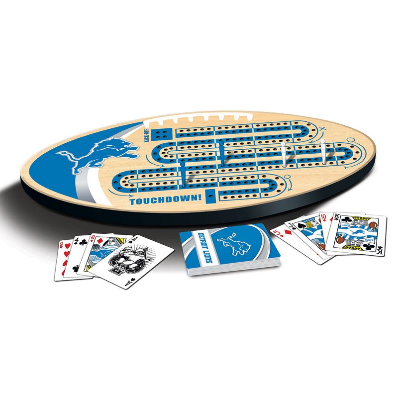MasterPieces Officially Licensed  NFL Detroit Lions Wooden Cribbage Game for Adults, 3 of 7