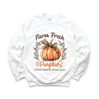 Simply Sage Market Women's Graphic Sweatshirt Coquette Farm Fresh Pumpkin