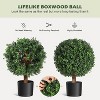 Acekool 2-Pack 24” Artificial Boxwood Topiary Balls with LED Lights & Basins – Outdoor and Indoor Faux Greenery for Garden, Patio & Home Decor - 4 of 4