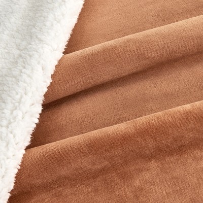 Velvet Plush Soft Fleece Reversible Throw, Warm and Comfortable Bed Blanket - Great Bay Home (Full Queen, Terracotta)