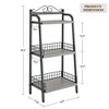 3 Tier Bathroom Ladder Shelf, Free Standing Storage Shelf Organizer,Tower Shelf, Small Bookshelf Open Shelving Unit ,Gray - 2 of 4
