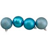Northlight Shatterproof 4-Finish Christmas Ball Ornaments 2.5" (60mm) - Turquoise Blue - 60ct - 3 of 4
