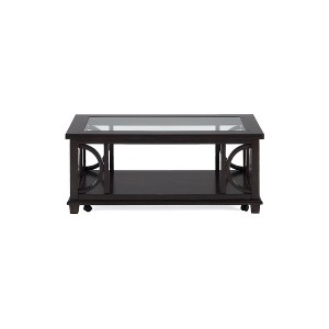 Jofran, Panama Brown Contemporary Wood and Glass Coffee Table - 1 of 3