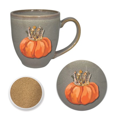Courtside Market Pumpkin Queen 16 oz Hairloom Mug & Coaster Set