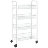 VidaXL 4-Tier Kitchen Trolley White 18.1"x10.2"x33.5" Iron - 2 of 4