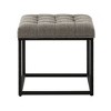 18" Square Button Tufted Metal Ottoman - WOVENBYRD - 4 of 4