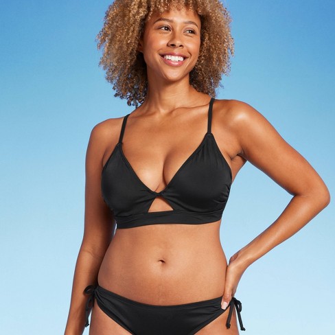 Women's Longline Keyhole Underwire Bikini Top - Shade & Shore™ Black 34dd :  Target