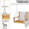 48in Heavy Duty Porch Swing - 440lb Capacity Outdoor Wooden Swing with Hanging Chains Ordinary Model, Rustic Natural Finish - 3 of 4