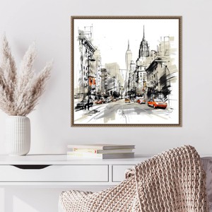 Amanti Art Illustrated City II New York by Walker Noble Framed Wall Art Print - 1 of 4