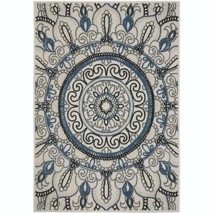 Oriental Weavers Torrey 072J1 Light Grey/ Blue Indoor/Outdoor Area Rug - 1'10" x 7'3" - 1 of 4