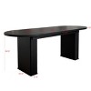 Modern Oval Extendable Dining Table for 4 to 8, Minimalist Kitchen Table with Wooden Strip Base for Dining Room or Family Living-Tanpinhause - 4 of 4