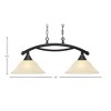 Toltec Lighting Bow 2 - Light Island Pendant Light in  Black Copper with 12" Amber Marble Shade - 2 of 2