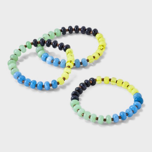 Mixed Beaded Stretch Bracelet Set 3pc - Universal Thread™ : Target