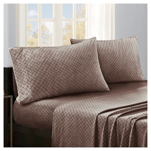 Micro Fleece Diamond Sheet Set Brown Target