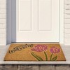 Northlight Natural Coir Floral Rectangular "Welcome" Doormat 18" x 30" - 2 of 4