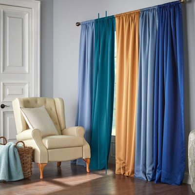 Pewter Room-Darkening Polyester Rod Pocket Curtain Panel