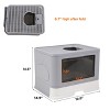 Artloge Foldable Large Cat Litter Tray Front Entry & Top Exit Toilet Boxes Enclosed Kitty Potty Drawer Type Cats Toilet with Massager & Litter Scoop - 2 of 4