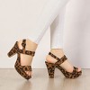 Allegra K Women's Slingback Platform Chunky High Heel Adjustable Buckle Strap Sandals - 2 of 4