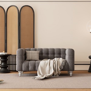 NicBex Couches for Living Room 63inch Cloud Couch Modern Dutch Fluff Upholstered 2 Seater Sofa Couch Loveseat Sofa with Solid Wood Legs - 1 of 4