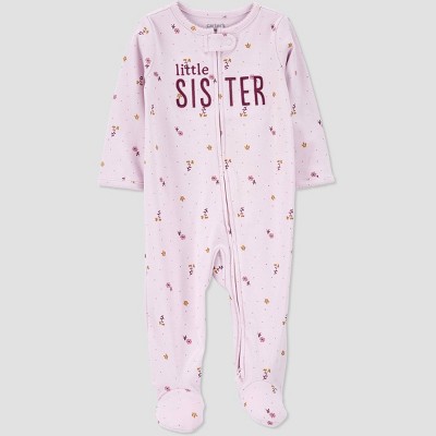 Carter's Just One You® Baby Girls' Little Sister Footed Pajama - Purple Newborn