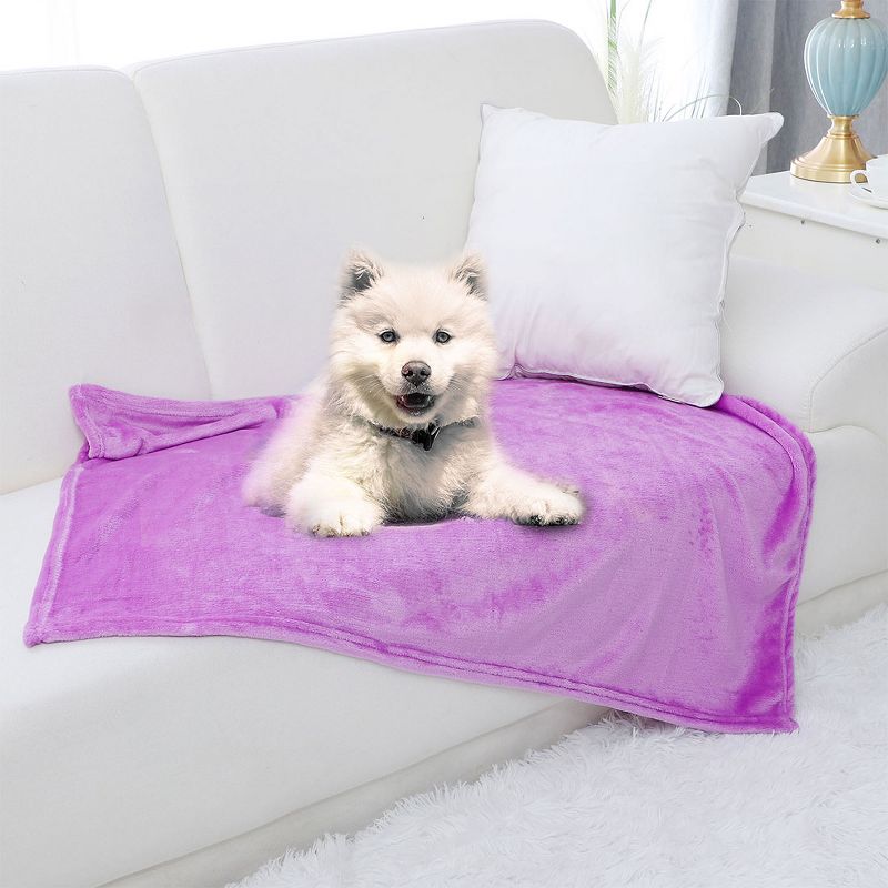 PiccoCasa 100% Polyester Soft Warm Fleece Plain Plush Bed Blankets 1 Pc, 4 of 7