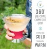 HOST Freeze Insulated Martini Cooling Cups, Plastic Freezer Gel Chiller Double Wall Stemless Cocktail Glass Bright Pink 9oz Set of 2 - 3 of 4