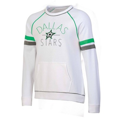 NHL Dallas Stars Women's White Long Sleeve Fleece Crew Sweatshirt - S