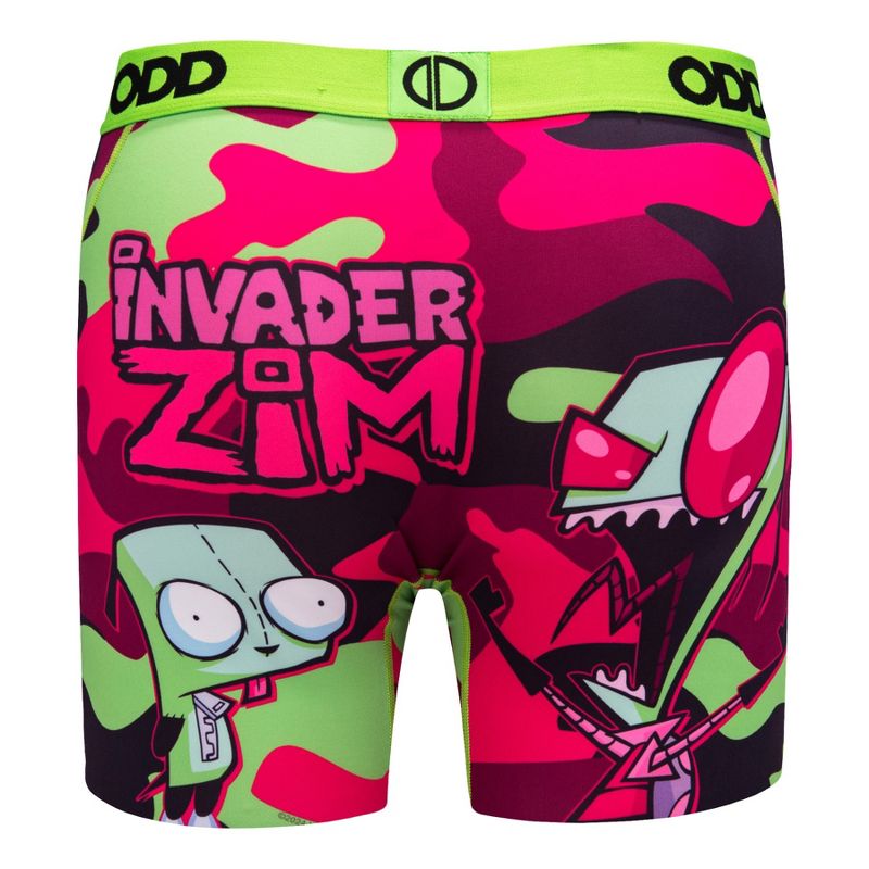 Odd Sox Men's Novelty Underwear Boxer Briefs, Invader Zim Camo, 2 of 5