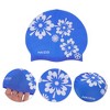 Unique Bargains Silicone Square Flower Pattern Waterproof Swim Cap 1 Pc - 3 of 4