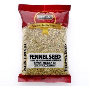 HEMANI Fennel Seed (Saunf Sabut) Indian Spice 200G (7.1 OZ) All Natural - Supreme Quality - Gluten Free Ingredients - NON-GMO - Vegan - India Origin - 1 of 2