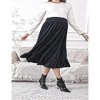 Clearlove Women's Velvet High Waist Shirred Tiered Maternity Skirt Flounce Hem Stretchy Bump Flowy Midaxi - 4 of 4