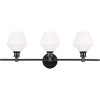 Elegant Lighting Gene 3 light Black and Frosted white glass Wall sconce - 3 of 4