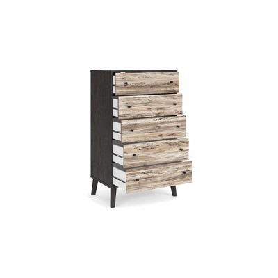 Piperton Two-Tone 5-Drawer Chest with Charcoal and Sugarberry Finish