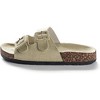 Roxoni Women Comfort Sandals Double Buckle Adjustable EVA Flat Slides Footbed Suede - 3 of 4